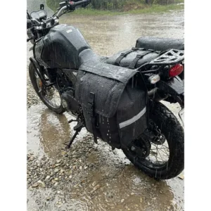 Alforge Lateral Baslu 60L para Moto Universal Preto com Faixas Refletivas