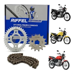 Kit Transmissão Relação Completa Fan 125 2009 Em Diante.