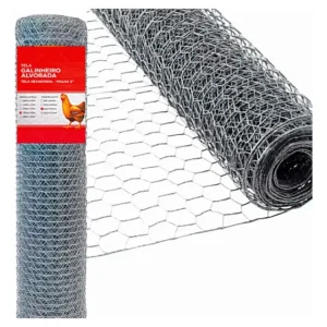 Tela Galinheiro 1,50x50 Metros Fio 22 Galvanizada Malha 2 .