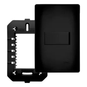 Conjunto Interruptor Simples 4x2 Habitat Black Preto Fame