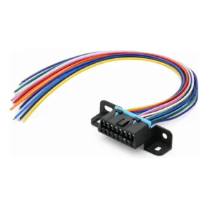Conector Obd2 Plug Fêmea Com 16 Pinos E Chicote Adaptador