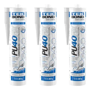 Kit 3 Unid Selante PU40 Fix Tekbond 387g Branco Multiuso Construção
