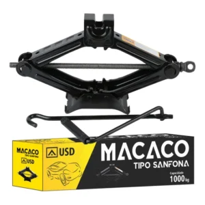 Macaco Sanfona Mecânico P/ Carros 1000kg Universal 1 Tonelada Passeio Veículos Leves Troca Pneu Estrada Portátil Prático Reforçado
