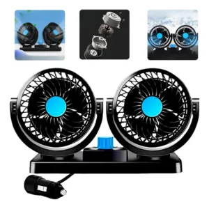 Ventilador Automotivo Duplo Com Ajuste P/ Carro Caminhão 12v