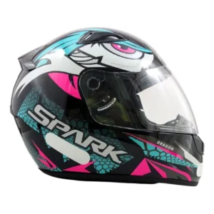 Capacete Ebf Spark Dragon Preto Tifanny Tam 56 New Spark Cor Azul-turquesa