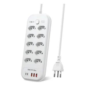 Filtro Linha 10 Tomadas E 3 Usb 2 Pd Bivolt Power 110/220v
