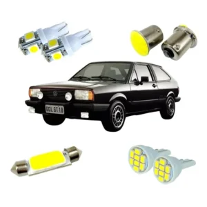 Kit Lâmpadas Leds Gol Quadrado Pingão Teto Placa Luz Torpedo