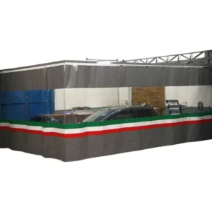 Cortina Cabine Pintura 5,00l X 3,00a Cinza Itália C/ Ilhós