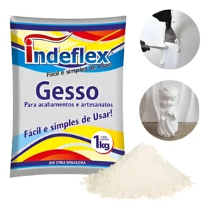 Saco De Gesso Em Pó Indeflex 1kg Artesanato E Reparos Rápido