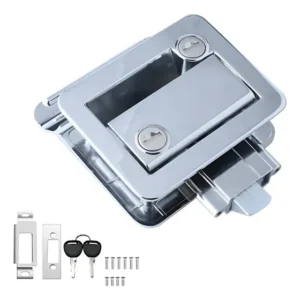 Fechadura Motorhome Trailer Porta Chave Segurança Cromada Cor Prateado