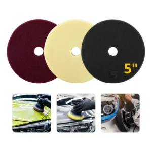 Kit 3 Boinas Espuma Polimento Automotivo Carro Corte Refino Lustro 5 Polegadas Resistente Qualidade Agressiva Velcro Suave Media Polimento Politriz Roto Orbital Cera Farol Detalhamento Vonder