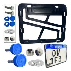 Suporte Protetor Placa Moto Reforço Mercosul C/ Lacre Gratis