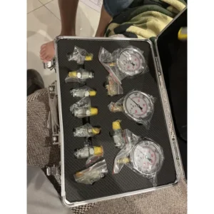 Kit Teste De Pressão Hidráulica Com 3 Manômetros E Maleta