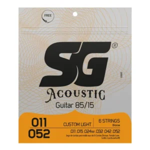 Encordoamento Violão Aço 011 Sg Bronze Custom Light Jg Corda