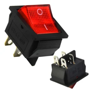 Chave Gangorra RDSCOMP Botão Interruptor On Off 4 Polos 20A Vermelho