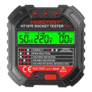 Habotest Tomada Br Tester Com Display De Tensão 90-250v Gfci