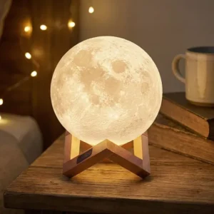 Luminária Led Lua Cheia 3d Abajur De Mesa Decoração Luz Noturna 12cm Luz Amarela Branco Quente Ideal Para Quarto Estúdio Sala Luxside