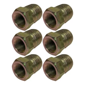 6 Bucha Redução Galvanizada Rosável Aço Macho 1/4x1/8 Fêmea