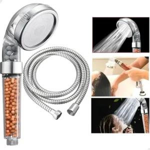 Ducha/Chuveiro Ionizada com Filtragem Mineral Dupla, Ducha para Banheiro + Mangueira Flexível 1,2m, Esferas Filtrantes Internas, Uso Residencial ou Profissional, Conforto na Lavagem e Fácil Manuseio