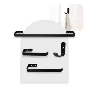 Kit Acessórios Para Banheiro 4 Peças Preto Fosco