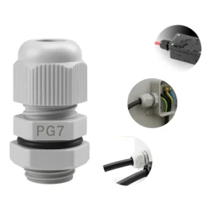 Kit 20 Peças - Prensa Cabo Nylon Pg7 1/4 6,35mm Cinza Ip68