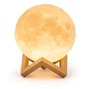 Luminária Led Lua Cheia 3d Luz Quente Abajur Decoração Sala