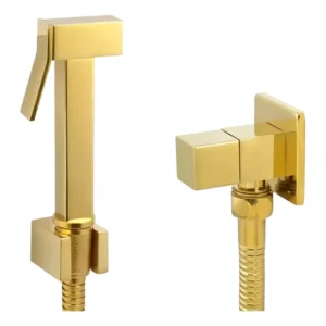 Ducha Higiênica Quadrada Gold Acabamento Brilhante Dourado