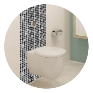 Adesivo De Pastilha Preto Cinza 25x25 Cm Com 30un