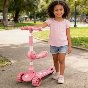 Patinete 3 Rodas Dobrável Led 3-9 Anos Externo/interno 30kg