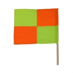 Bandeira de Segurança Quadriculada Verde Laranja Microfibra 40x40cm