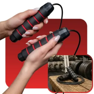 Corda De Pular Speed Rope Agilidaded Treino Fitnese Profissional Para Crossfit Boxe Academia Resistência Com Rolamento Freestyle Alegria Cor Vermelho