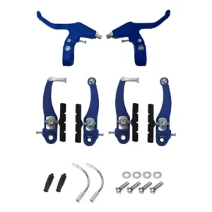 Kit Freio V-brake Bike Azul 110mm Maçaneta Cores Diversas