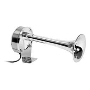 Buzina Elétrica Náutica Corneta Cromada 12v 21cm Barco