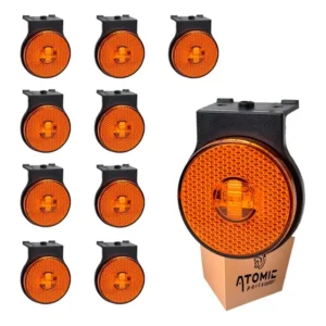 Kit 10 Lanterna Lateral Carreta Caminhão 65mm Led Cm Suporte