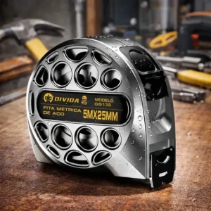 Trena Aço Inox 5m X 25mm Profissional Doméstico Para Medições Em Obras Casa Trabalho Retrátil Prova D'água Resistente Quedas E Desgaste Fita Métrica Lavável Alta Durabilidade Resistente Robusta Hexon