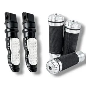 Manopla + Pedaleira Traseira Prata Kasinski Comet Gtr 250