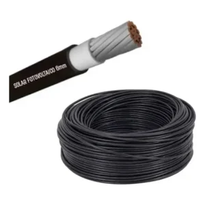 Cabo Solar Fotovoltaico Flexível Cordeiro 6mm 25m Preto 1,8KV