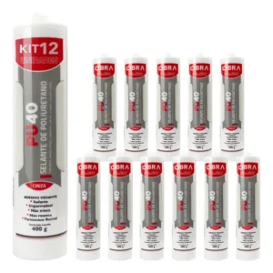 Kit 12 Selantes Pu 40 Adesivo De Poliuretano Vedante Cinza
