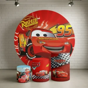 Kit Painel + Trio Capa De Cilindro Desenho Carros Corrida