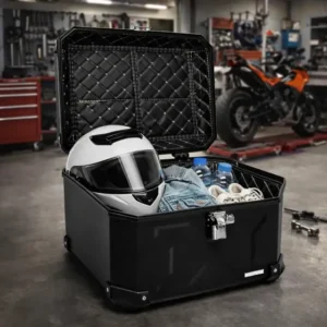 Bau Bauleto Traseiro Abs 57l Universal Com Encosto + Suporte