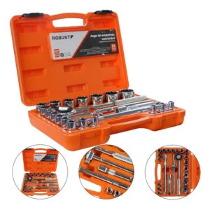 Jogo Soquetes Estriado Catraca 1/2 8 A 32mm Robust