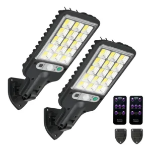 Kit 2 Luminaria 180w Led Luz Solar Sensor Presença Poste