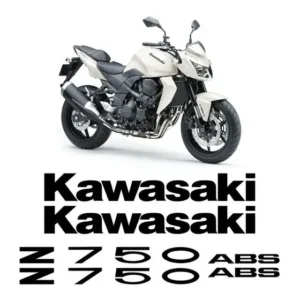 Kit Adesivos Kawasaki Z750 2010 Abs Emblemas Preto Completo