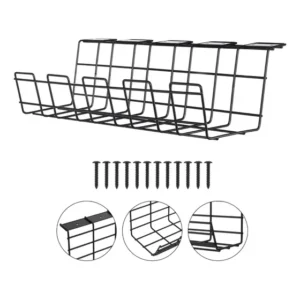 Bandeja Canaleta De Fios E Cabos Em Metal Para Mesa 43cm