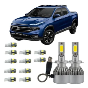 Fiat Toro Lampadas Led Farol Baixo Teto Placa Ré Farolete