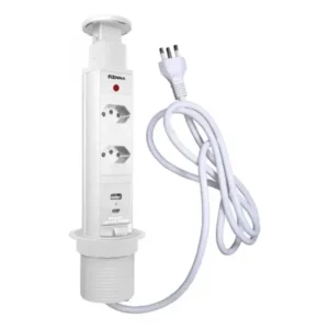 Torre De Tomada 2 Tomadas Usb Tipo A + C Branca Led Force