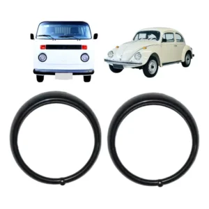 Par Aro Moldura Farol Fusca Todos Kombi 76/2014 Preto 1 Furo