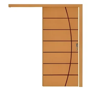 Kit Porta De Correr Com Trilho 210x92 Folha Frisada C/fecha