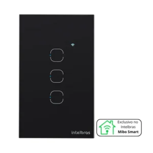Interruptor Touch Inteligente 3 Teclas Eiw 1003 Intelbras Preto