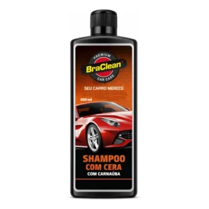 Shampoo Com Cera De Carnaúba 500ml Qualidade Com Custo Benefício Remove Poeira Sujeira Resíduos Promove Realce No Brilho Da Pintura Lava Proteção E Acabamento Lustra E Encera BraClean Premium